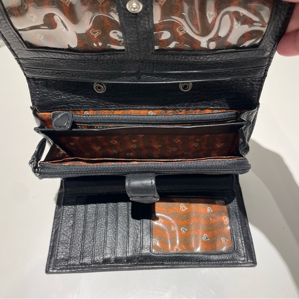 Brighton Women’s Large Croc Print Tri Fold and Black & Brown Wallet - Picture 6 of 14